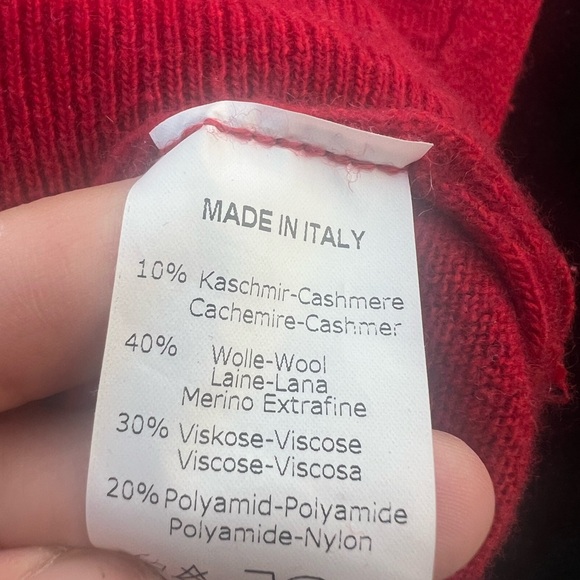 L’uomo Red/Orange/Burgundy Argyle Pullover Collared Sweater Size XL - Picture 4 of 4